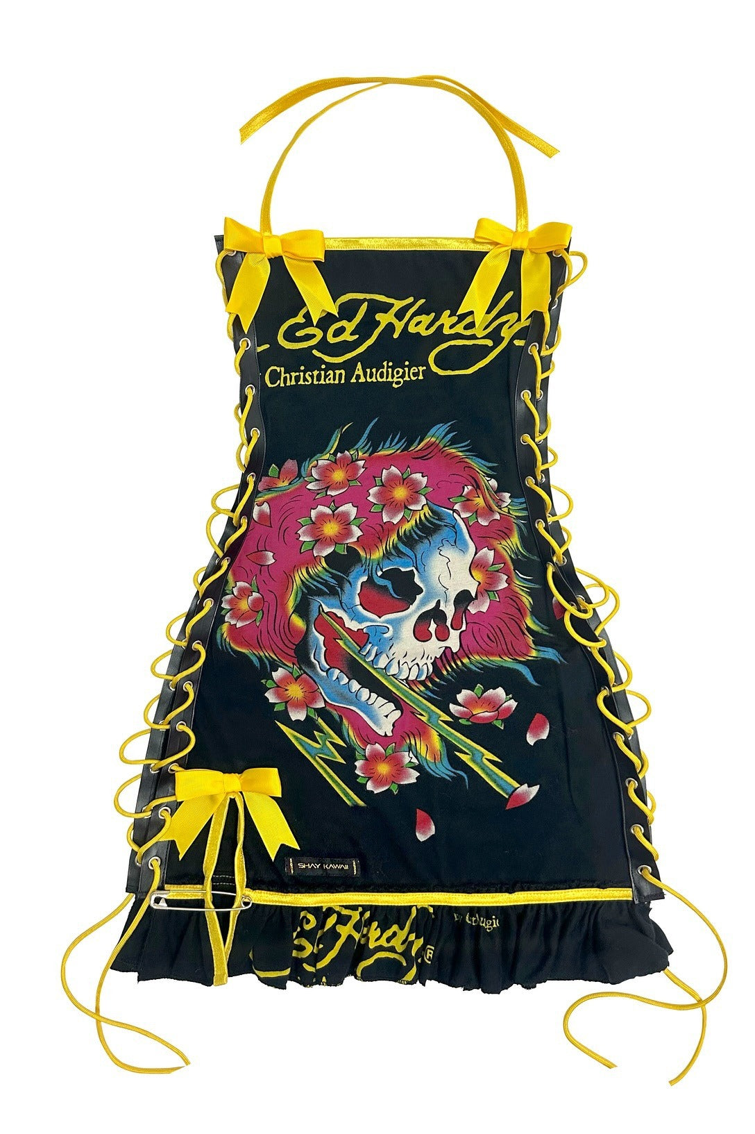 Oil Painting Skull Positioned Bandeau Cami Mini Dress
