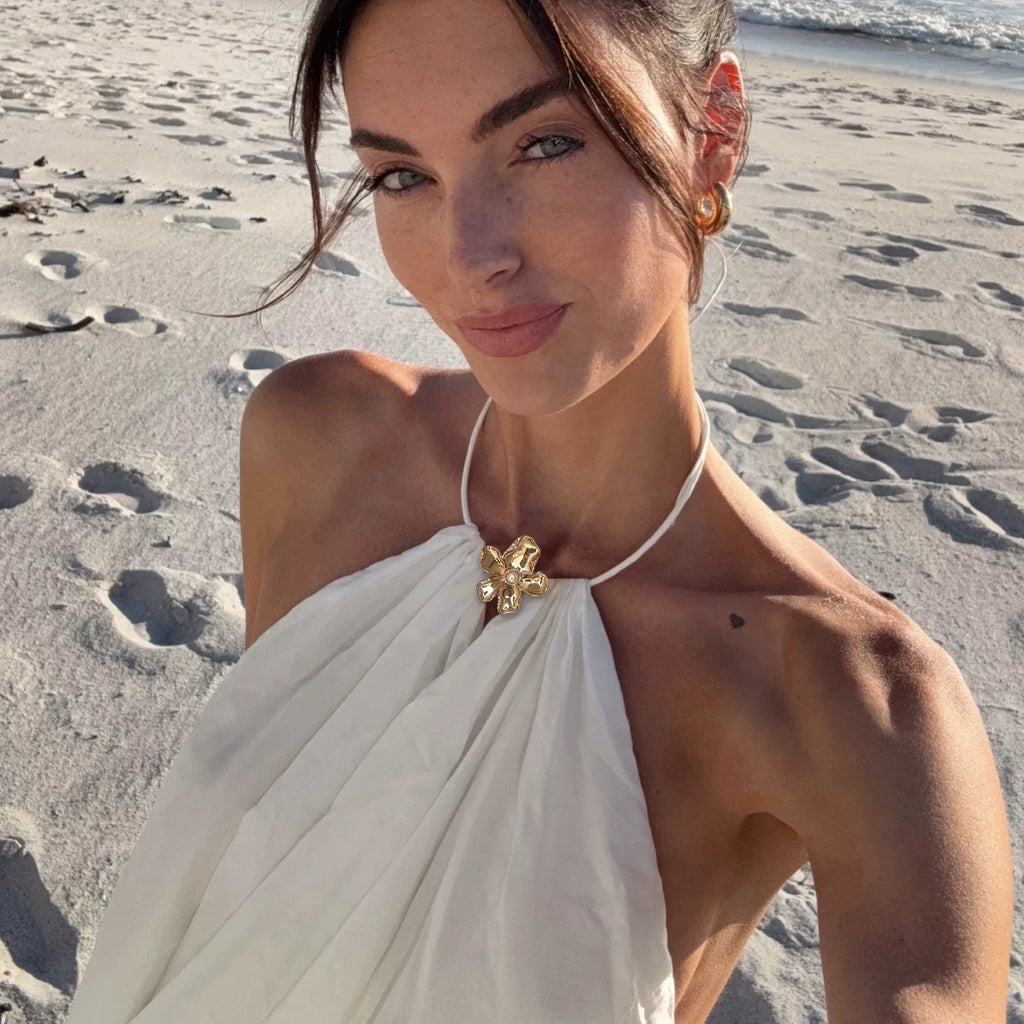 Colbie Halter Flower Mini Dress