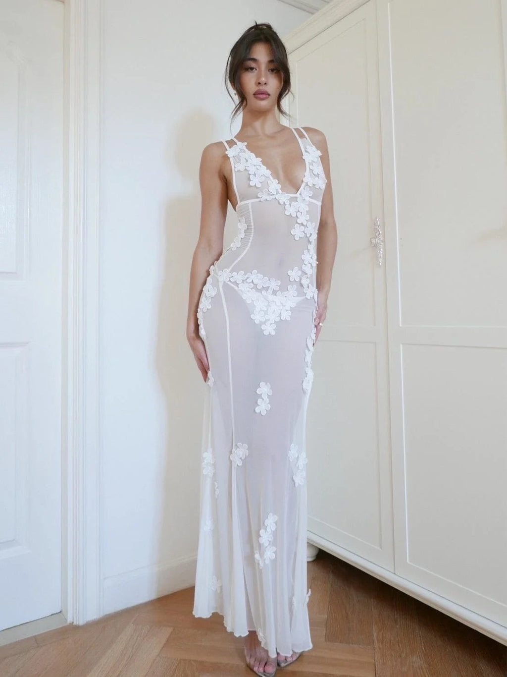 Avy Sheer Floral Maxi Dress