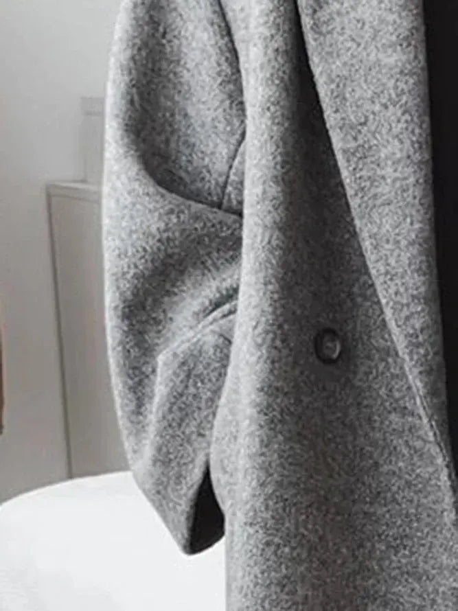 Chic Oversized Midi Women's Coat with Buttons