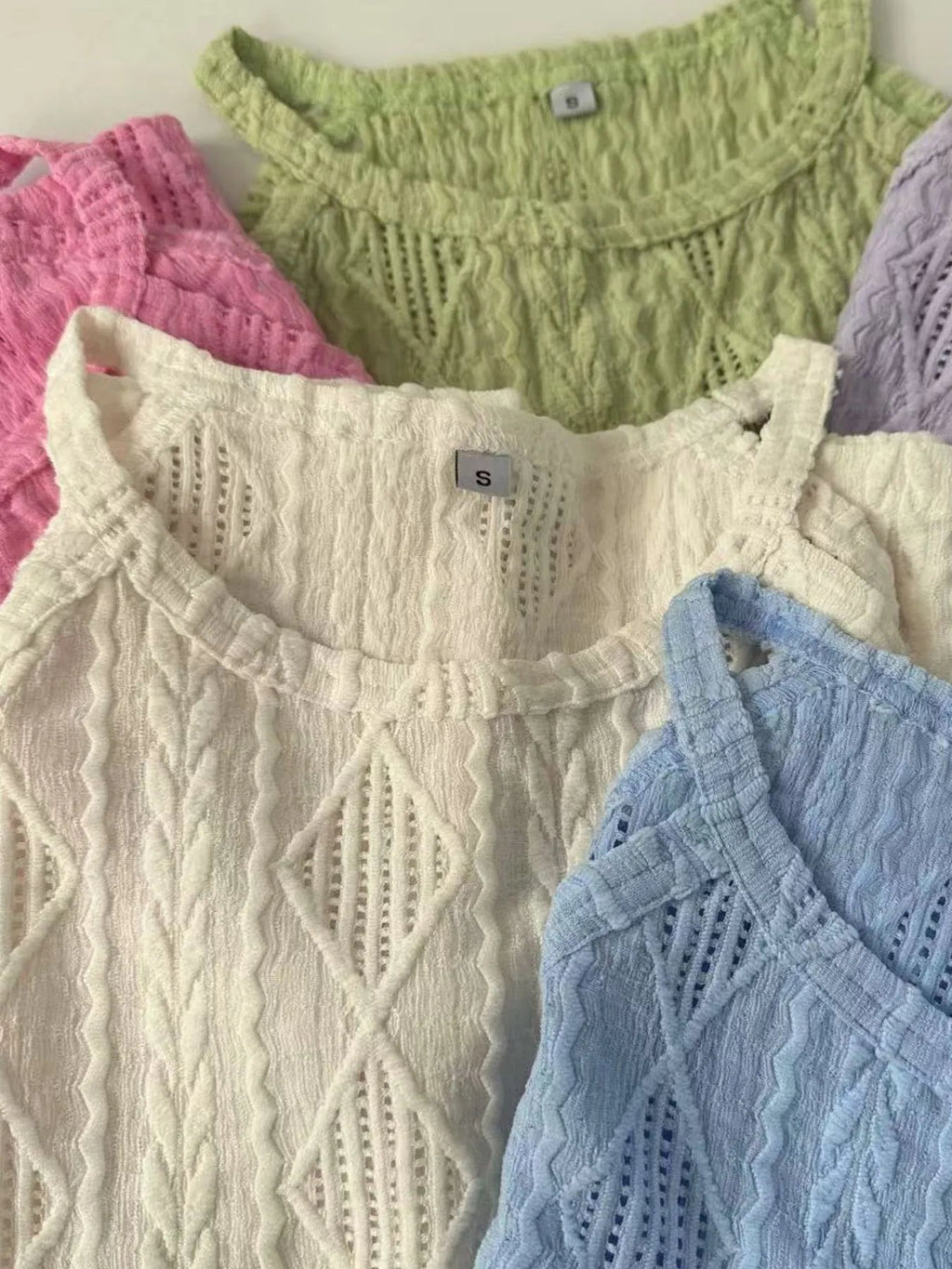 Ribbed Textured Round Neck Tank Top