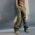 Street Fashion Women Multi-Pocket Plus Size Black Casual Loose Straight Cargo Pants