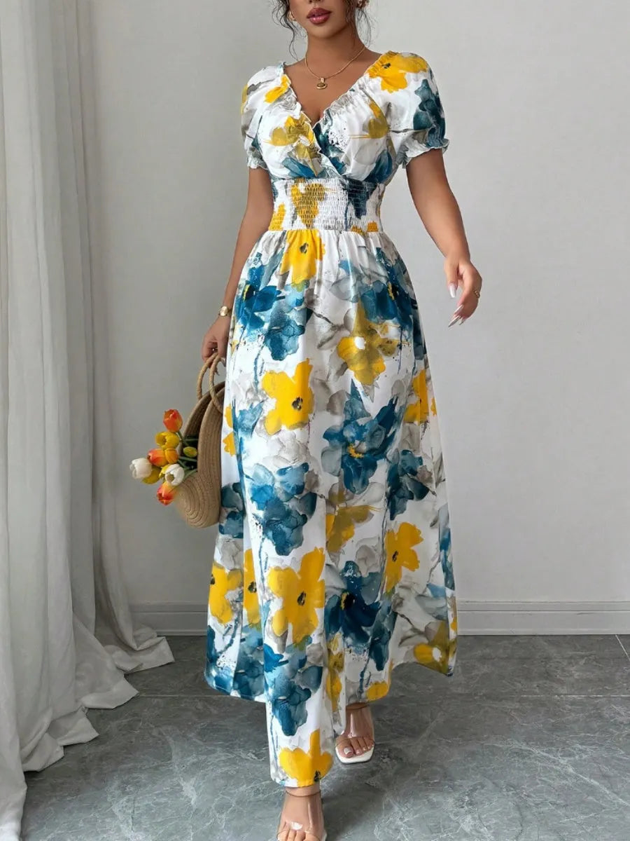 V-neck Floral Grace Maxi Dresses