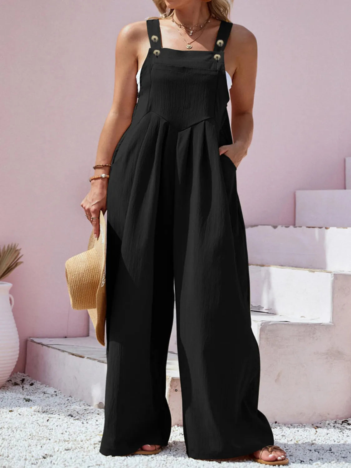 Overalls Boho Wide Leg Jumpsuit Flattering Vacation