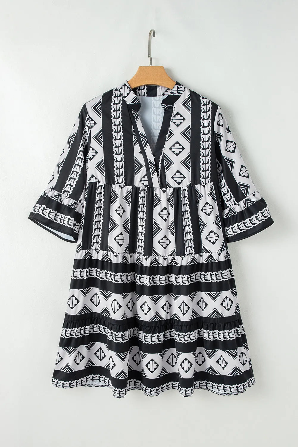 A-Line Dress Geometric Boho Notched Cocktail Party