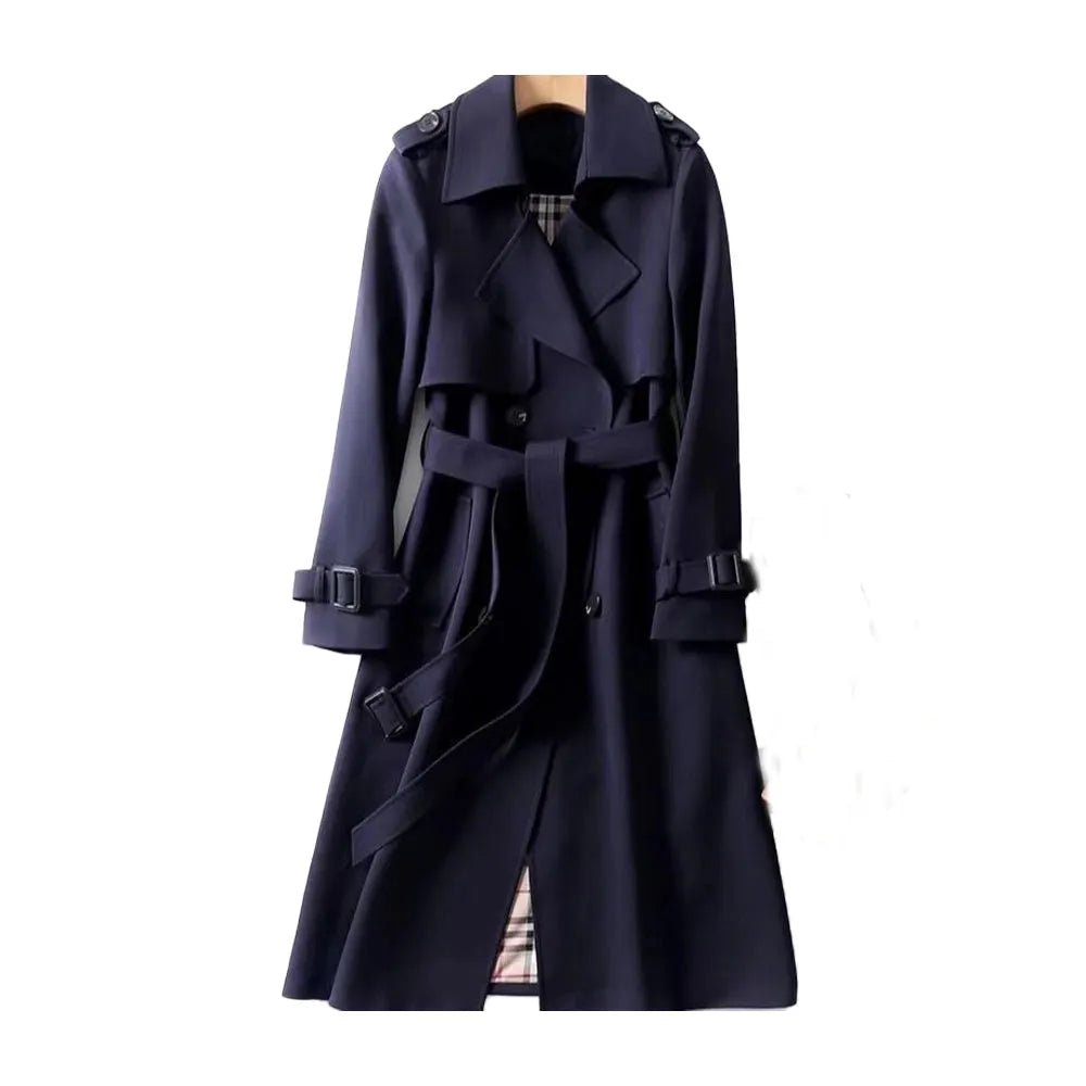 Women's Waterproof Long Trench Coat with Belt