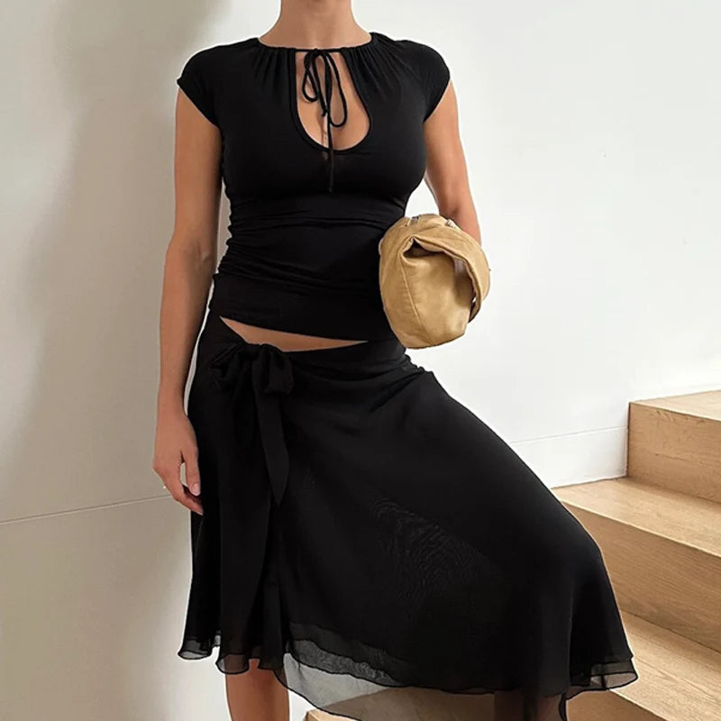 Ryan Cut-Out Tie Front Tee