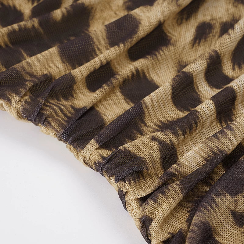 Nicole Leopard Print Ruched Mini Dress
