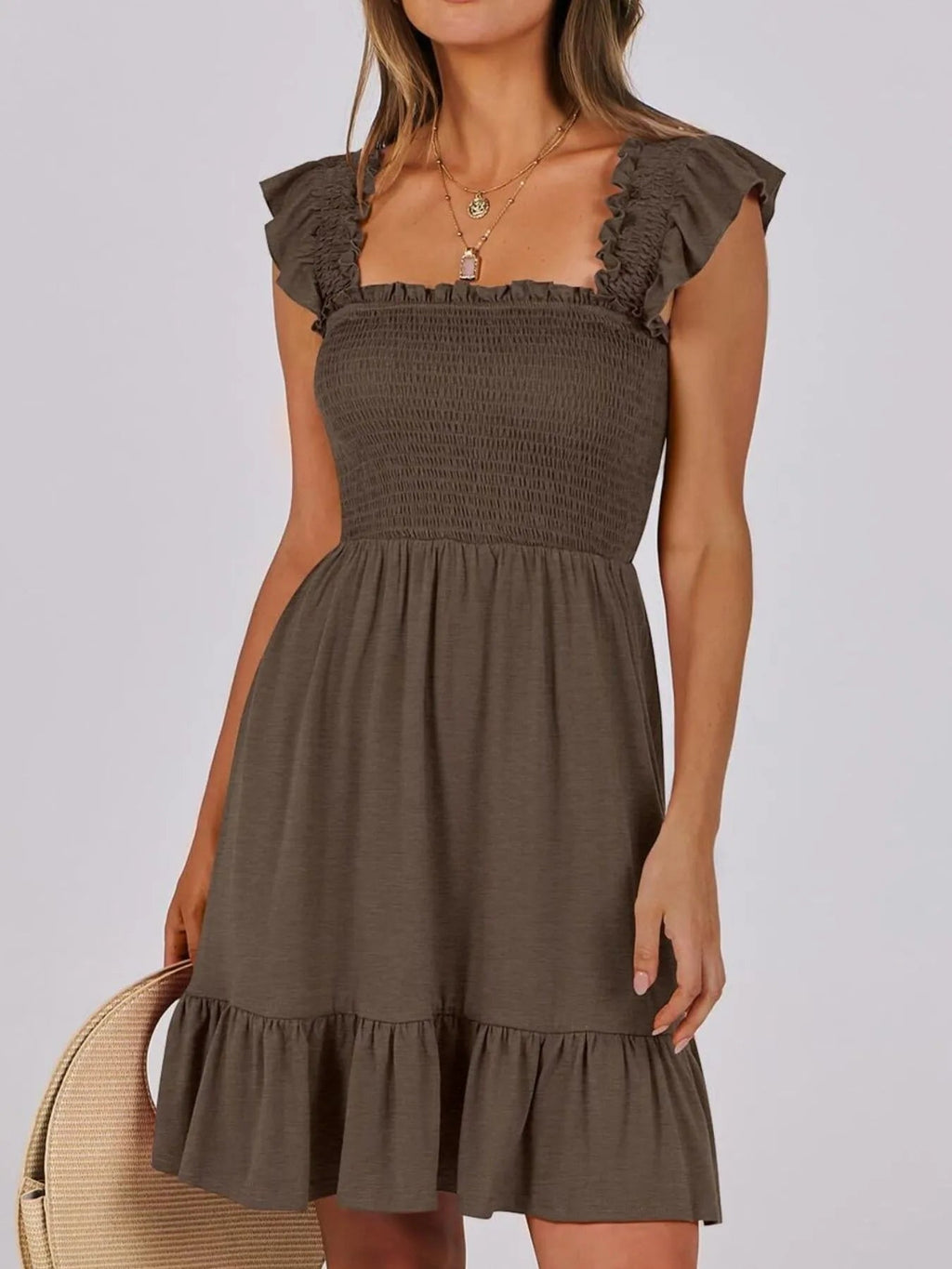 Smocked Cami Dress with Ruffle Hem