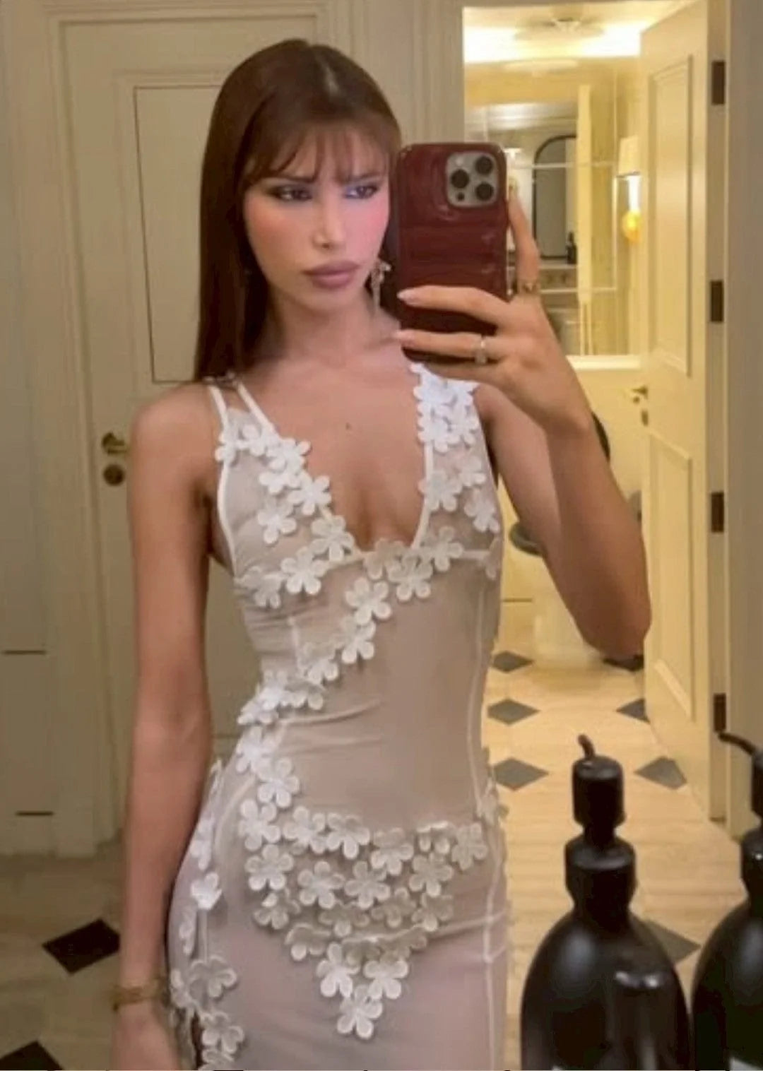 Avy Sheer Floral Maxi Dress