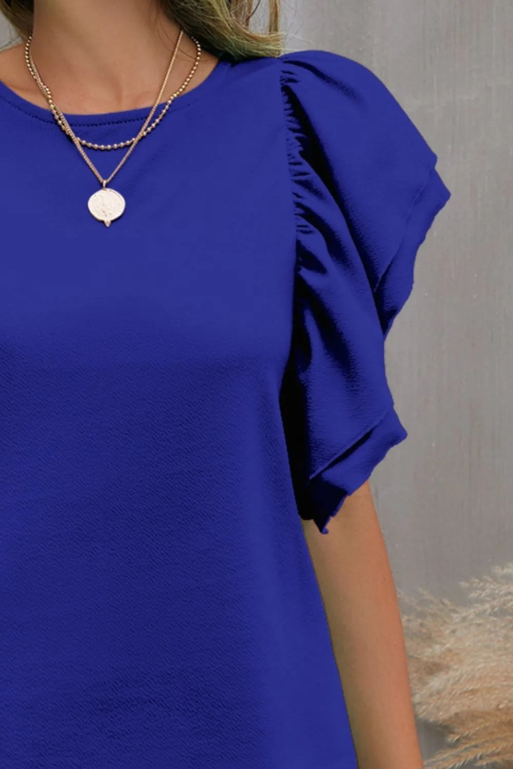 Blouse Top Casual Chic Ruffle Flounce Sleeve Party
