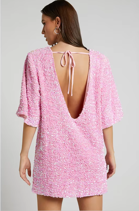 Elegant Glitter Women's Mini Cocktail Dress with Bow