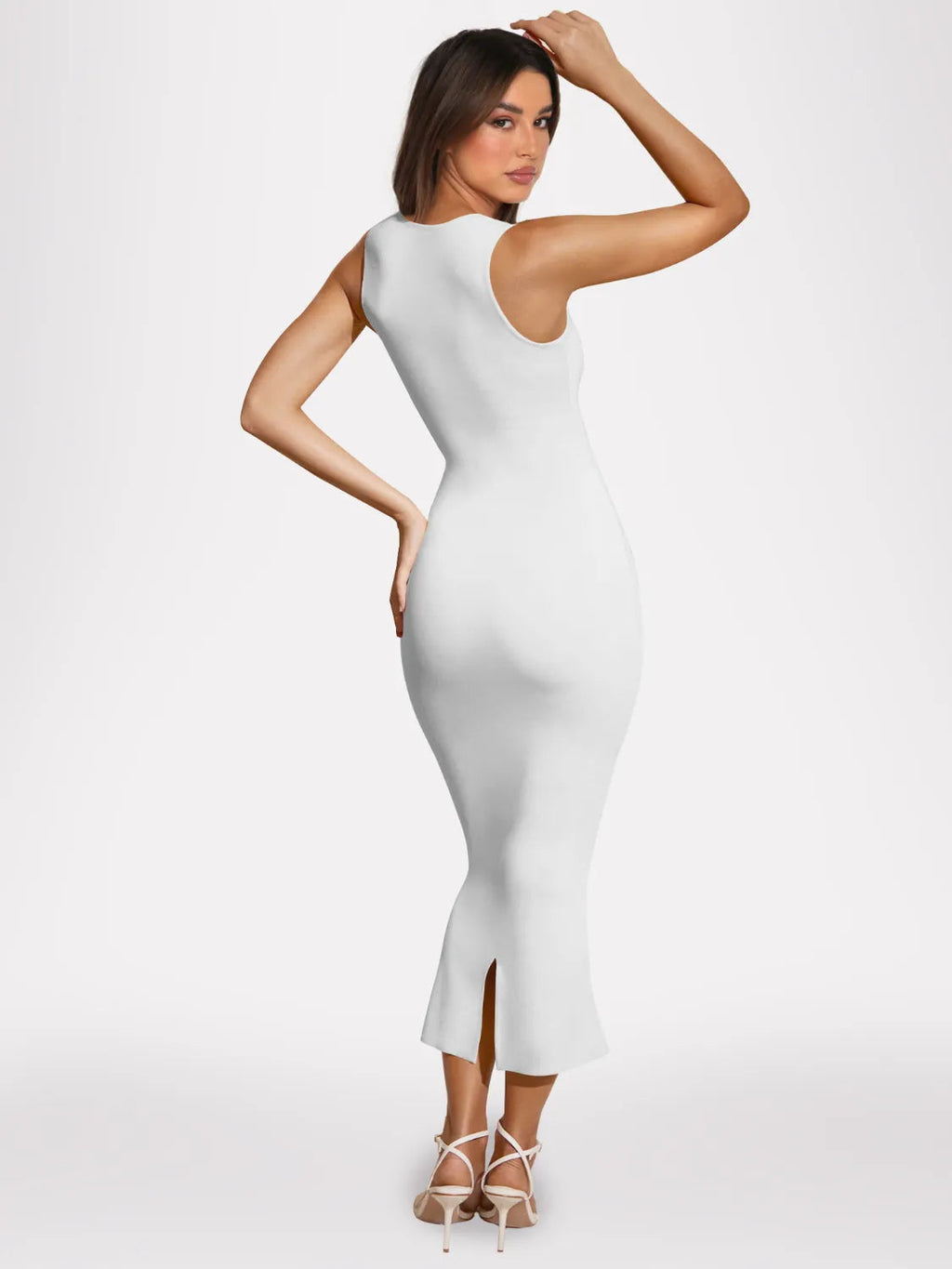 Maxi Dress Sleeveless Back Slit Versatile Square Neck Summer