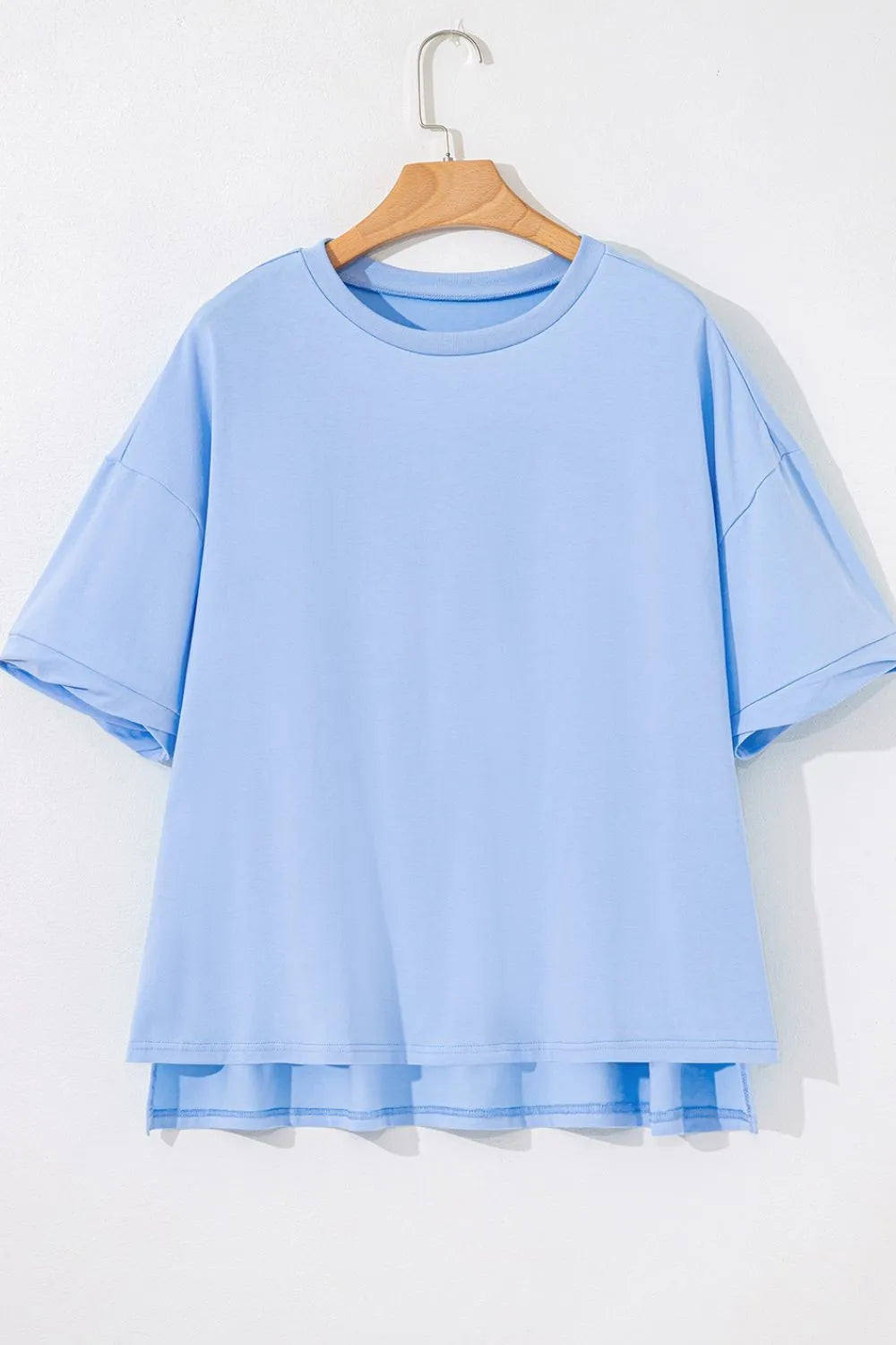 T-Shirt Oversized Top Everyday Casual Hi Low Hem Boho