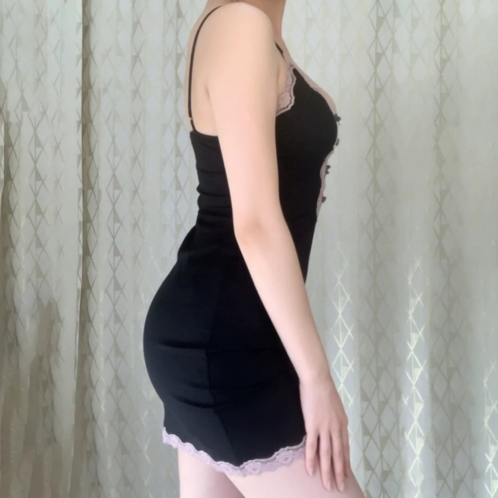 Analeigha Lace Trim Mini Dress