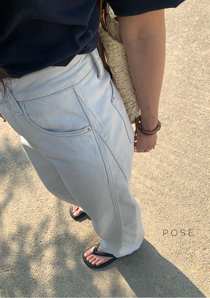 Raelee Off-White Wide-Leg Jeans