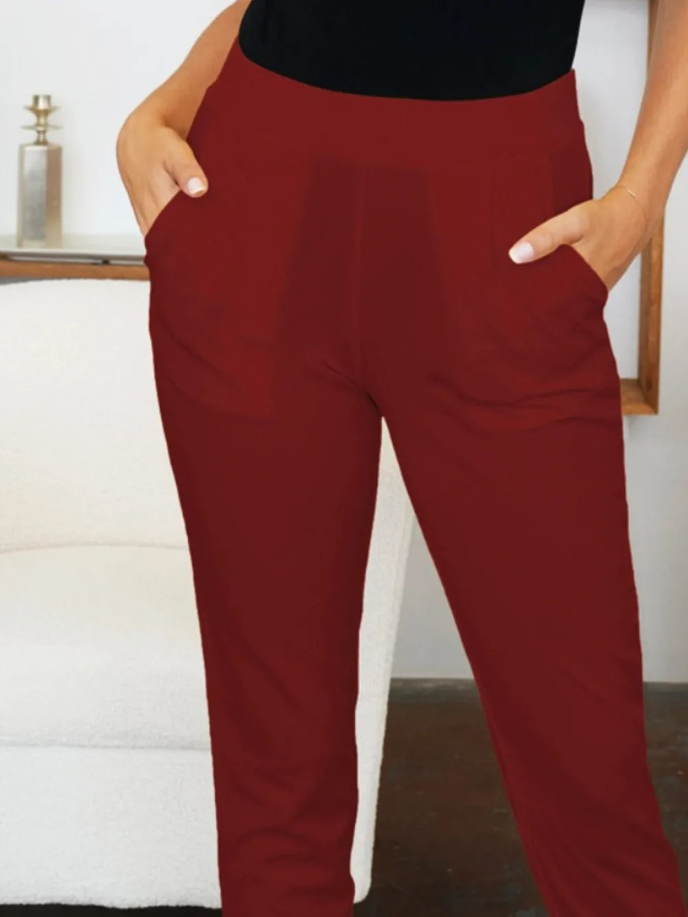 Skinny Pants High Waist Chic Pocketed Casual Versatile
