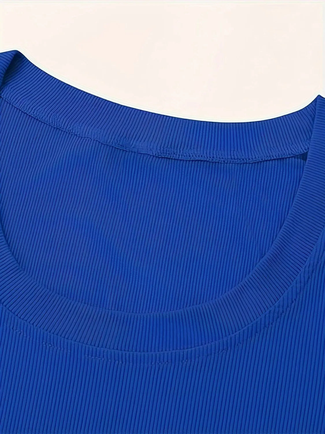 T-Shirt Ribbed Slightly Stretchy Trendy Casual Versatile