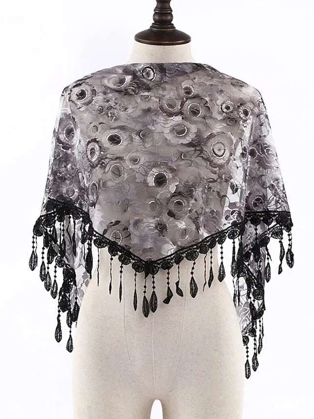 Bandana Hair Scarf Scarves Gift Daily Holiday Flowers Chiffon Casual Bohemia Sunscreen 1 PC for Women