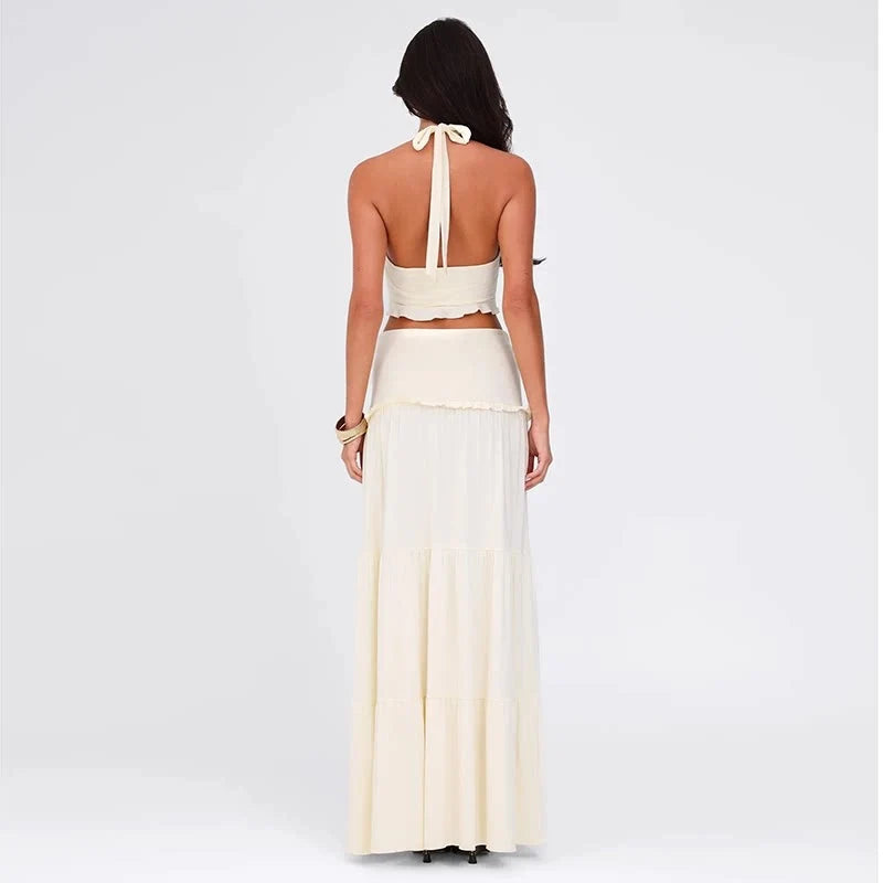 Ruched Two-Piece Skirt Set