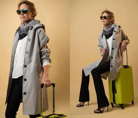 Nicky - Long trench coat with hood