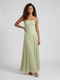 Honor Pleated Strapless Maxi Dress
