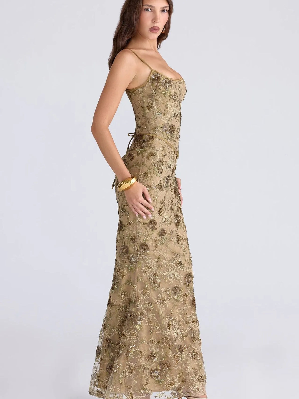 Low-cut Sleeveless Sexy Backless Tie-up Long Dress