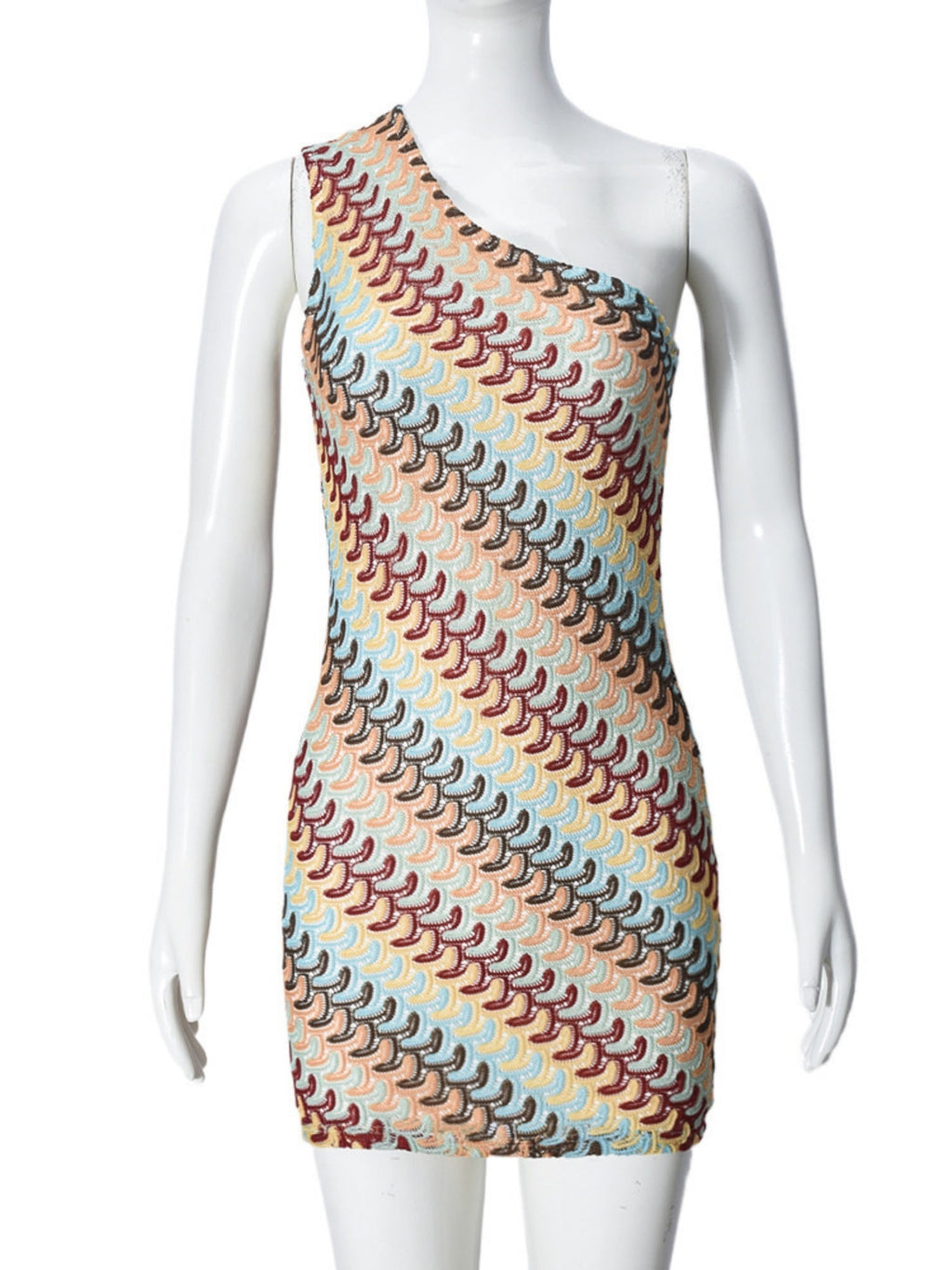 Striped Color Blocking Asymmetrical Neckline And Sleeveless Mini&Short Dresses