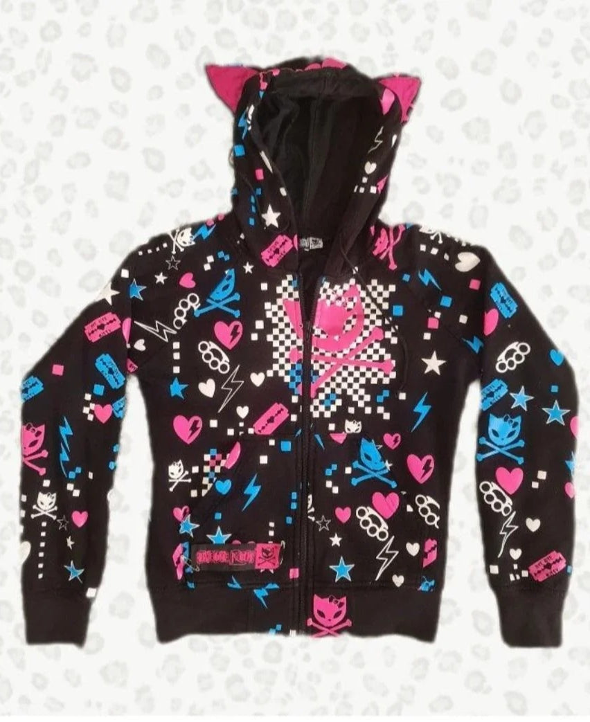 Y2K Casual Patchwork Loose Hoodie