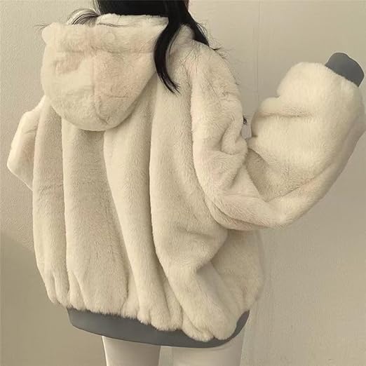Oversized Women's Bomber Jacket with Fleece Lining