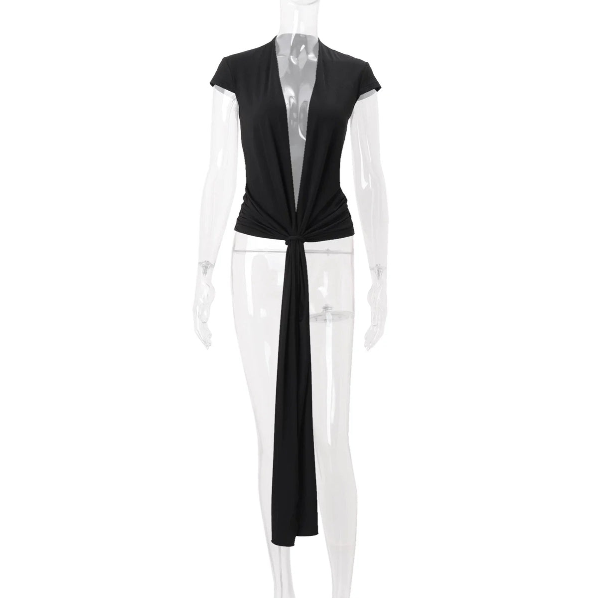 Myra Plunging Tie-Front Top