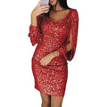 Festive Sequin Mini Dress with Long Sleeves for Women