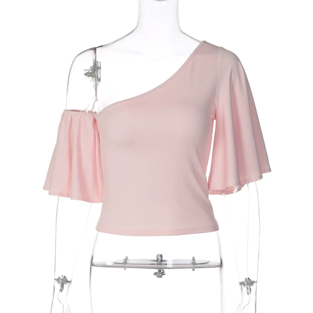 Amberley One Shoulder Flare Sleeve Top