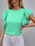 Blouse Top Casual Chic Ruffle Flounce Sleeve Party