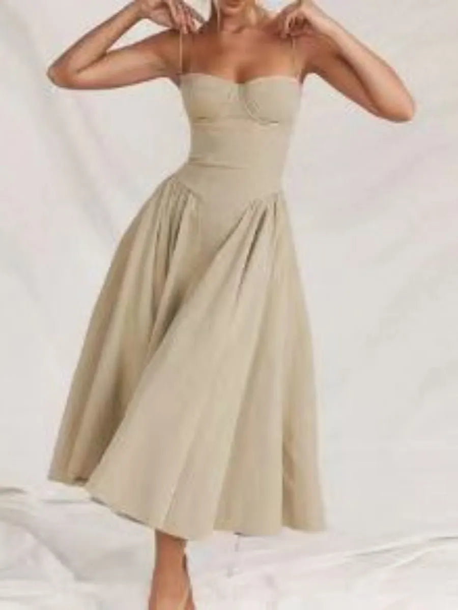 Camisoles Big Swing Solid Color Midi Dresses