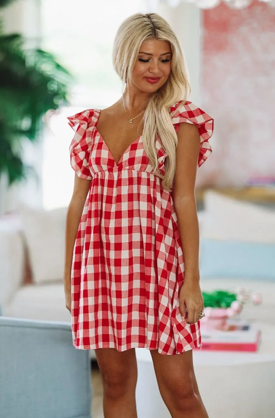 Maia Gingham Mini Dress