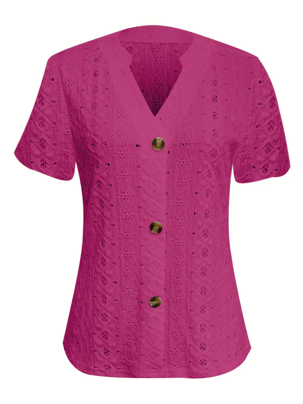 Blouse Top Casual Chic Lace Openwork Notched Neck Boho