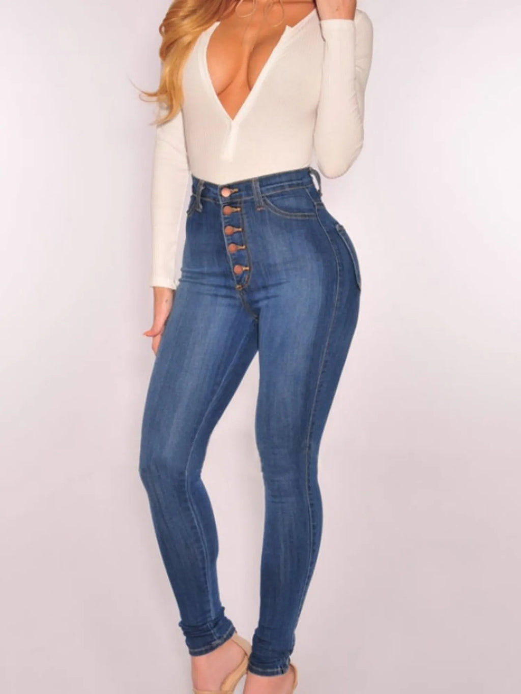 Stretch High-waisted And Slimming Pencil Pants Jeans