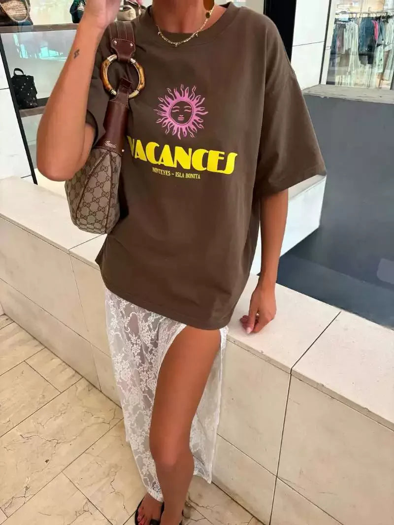 Zen Vacances Graphic Oversized T-Shirt