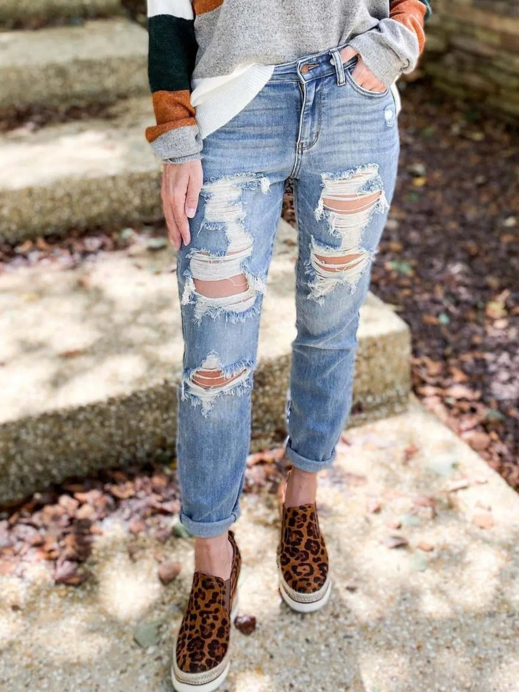 Edgy Distressed Skinny Jeans