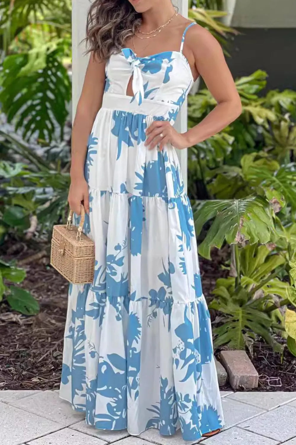 Maxi Dress Cut-Out Sweetheart Neck Comfy Resort Beach Summer