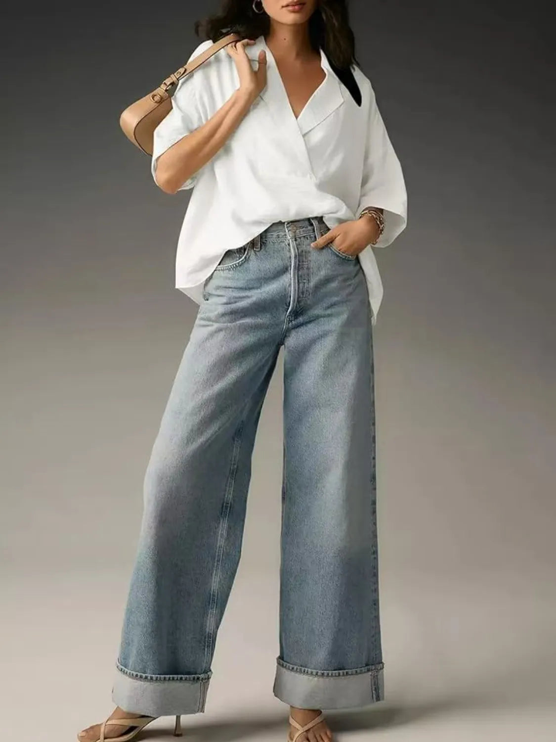 Polished Collared Half Sleeve Blouse