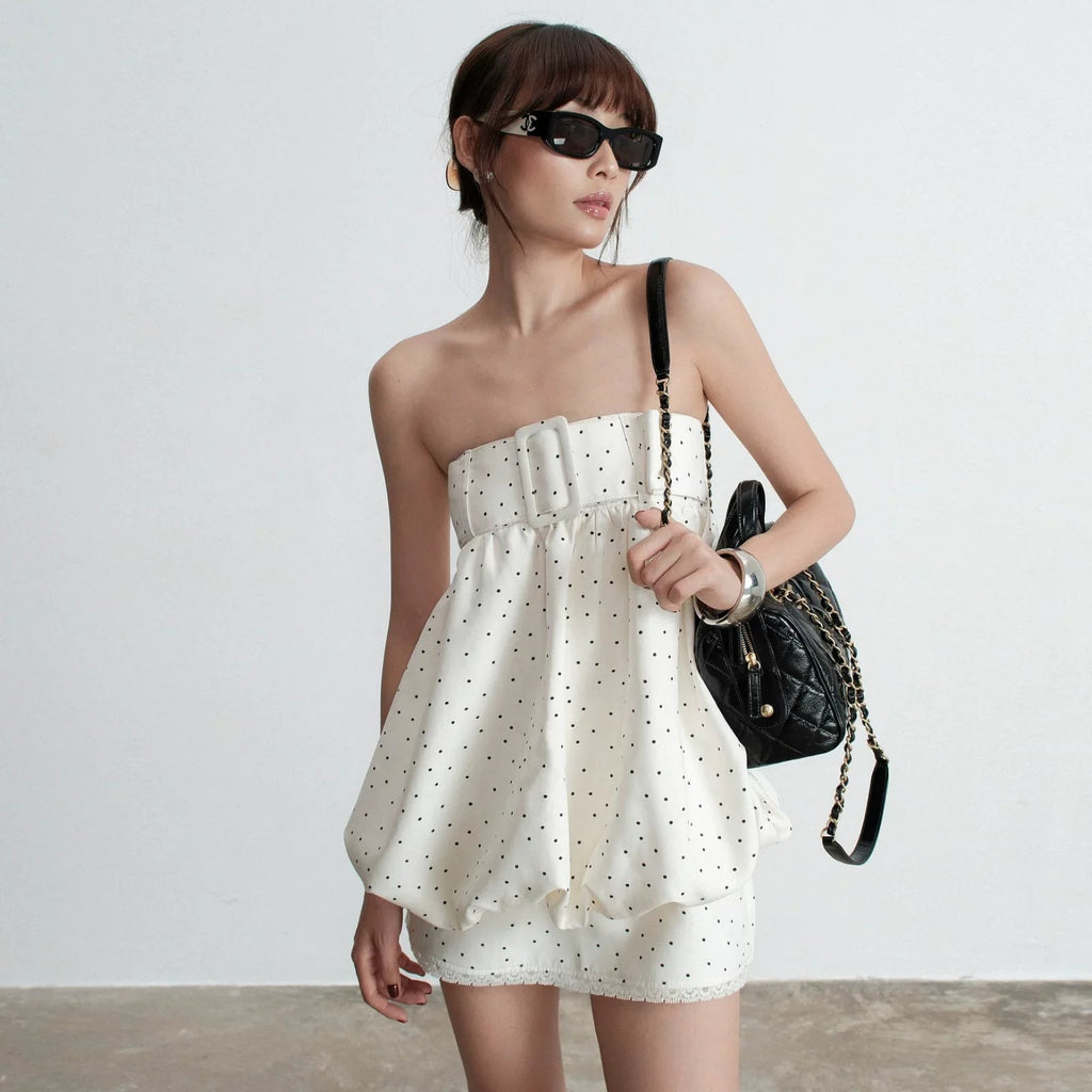 Polka Dot Lace Mini Dress