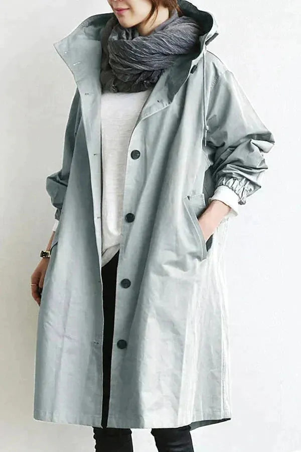 Nicky - Long trench coat with hood