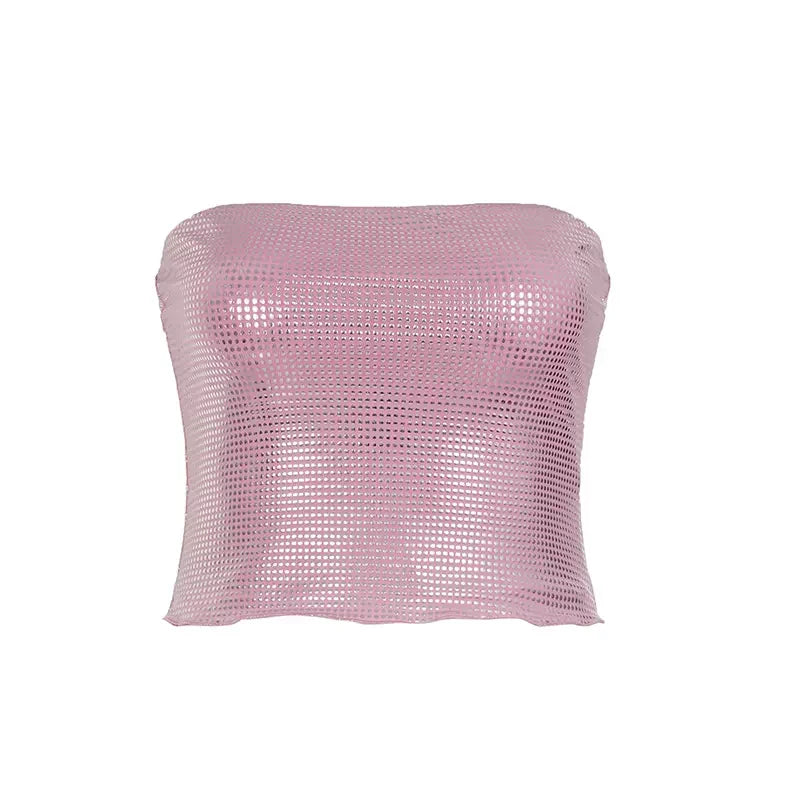 Katharine Shimmering Rhinestone Tube Top