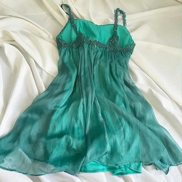 Green Vintage Fairy Beaded Short Chiffon Homecoming Dress Birthday Dress