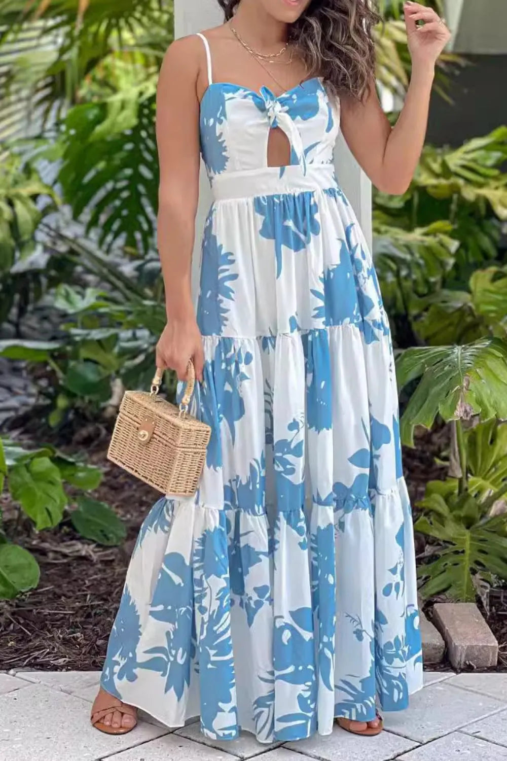 Maxi Dress Cut-Out Sweetheart Neck Comfy Resort Beach Summer