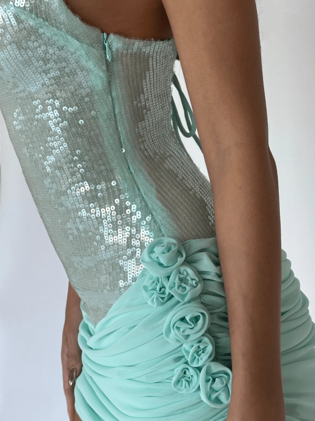 Kennady Sequin Rosette Mini Dress