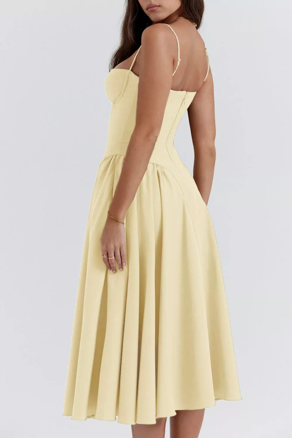 Midi Dress Ruched Sweetheart Neck Elegant Cocktail Party