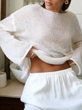 Women's Lightweight Fine-Knit Sweater with Wide Sleeves
